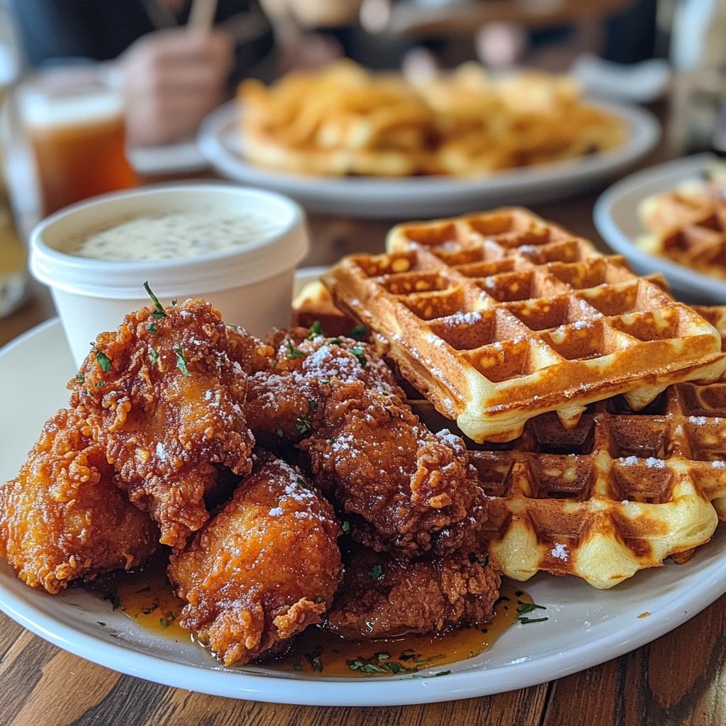 Chicken and waffles