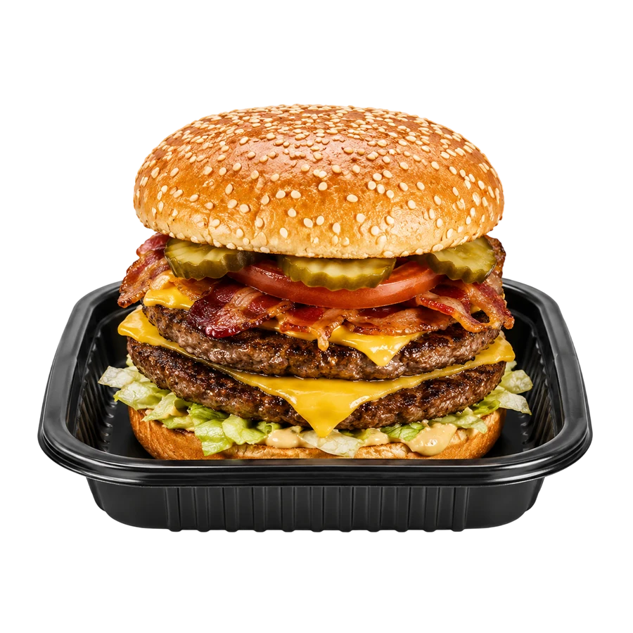 Double Bacon Cheeseburger at Cravin Crispy