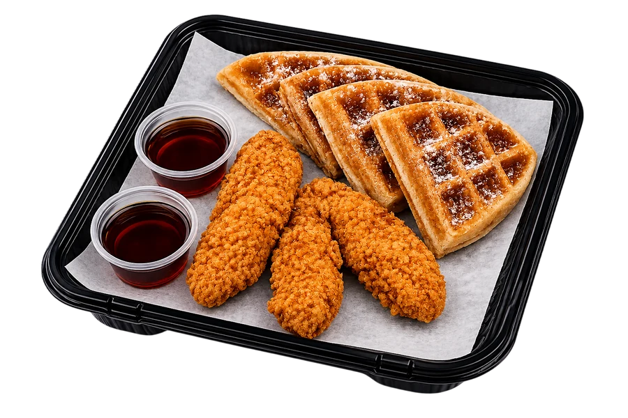 Waffle with 3 PCS Tenders at Cravin Crispy