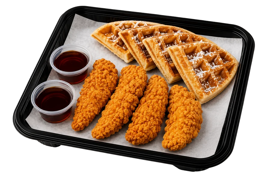 Waffle with 4 PCS Tenders at Cravin Crispy