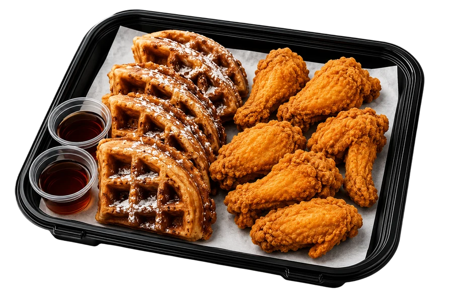 Waffle with 6 Wings at Cravin Crispy